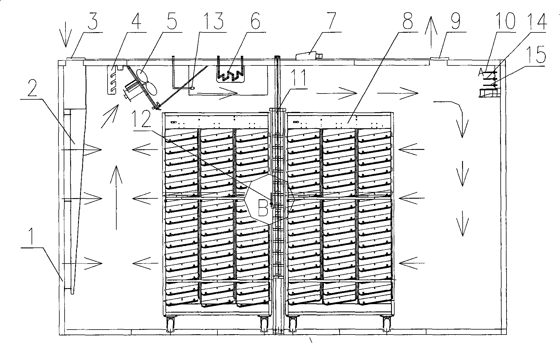 Hatching machine and working method of hatching machine