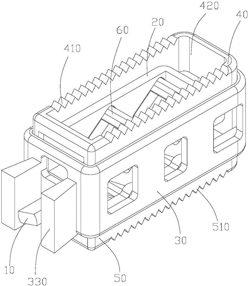 Bidirectional lifting fusion cage and rotating mechanism used for driving bidirectional lifting fusion cage