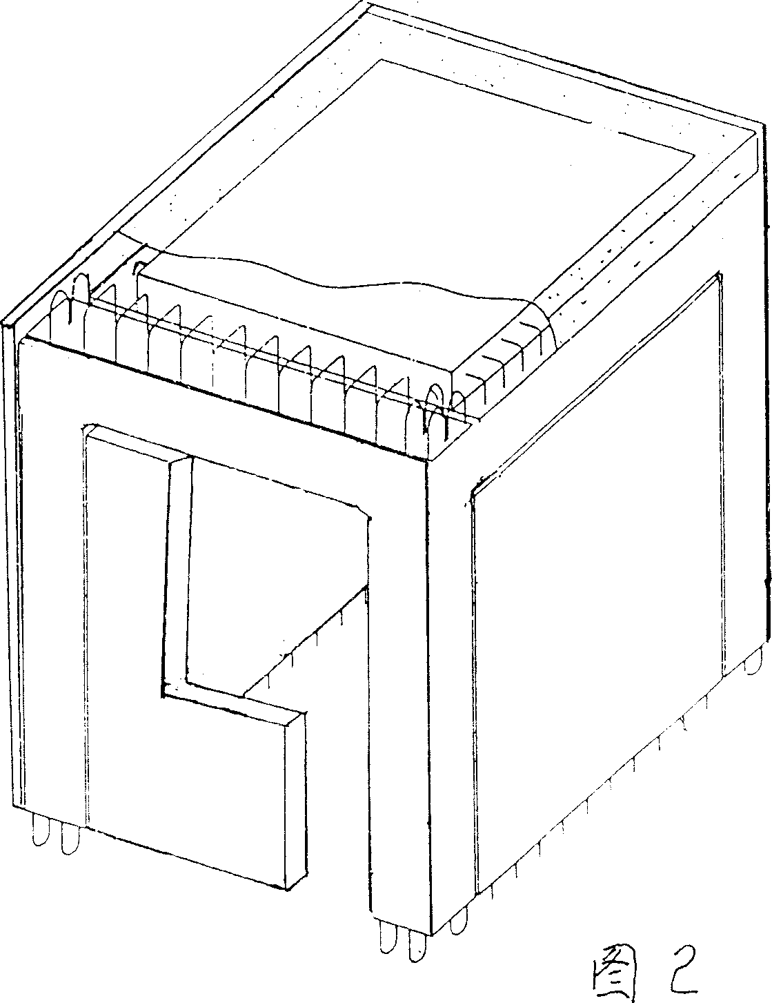 Composite concrete building casing member and plate, and their combining method