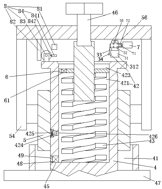 Circulating lubrication type shock absorbing structure