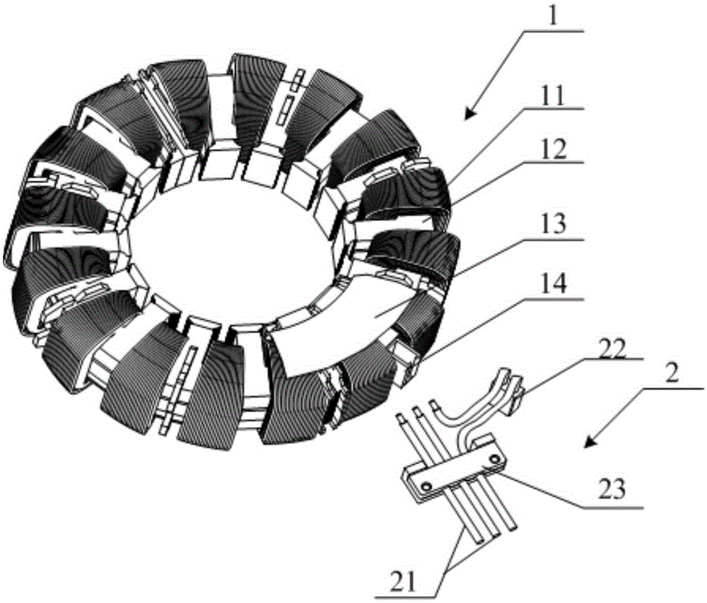 Plastic package motor, plastic package stator and air-conditioner indoor unit