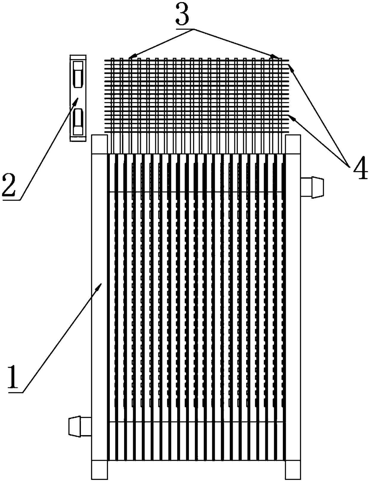 An air-cooled module for heat transfer temperature uniformization of a fuel cell