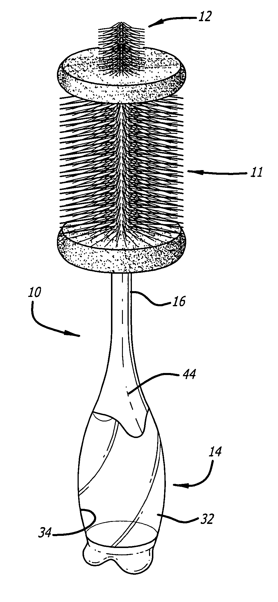 Cleaning utensil for a fluid container