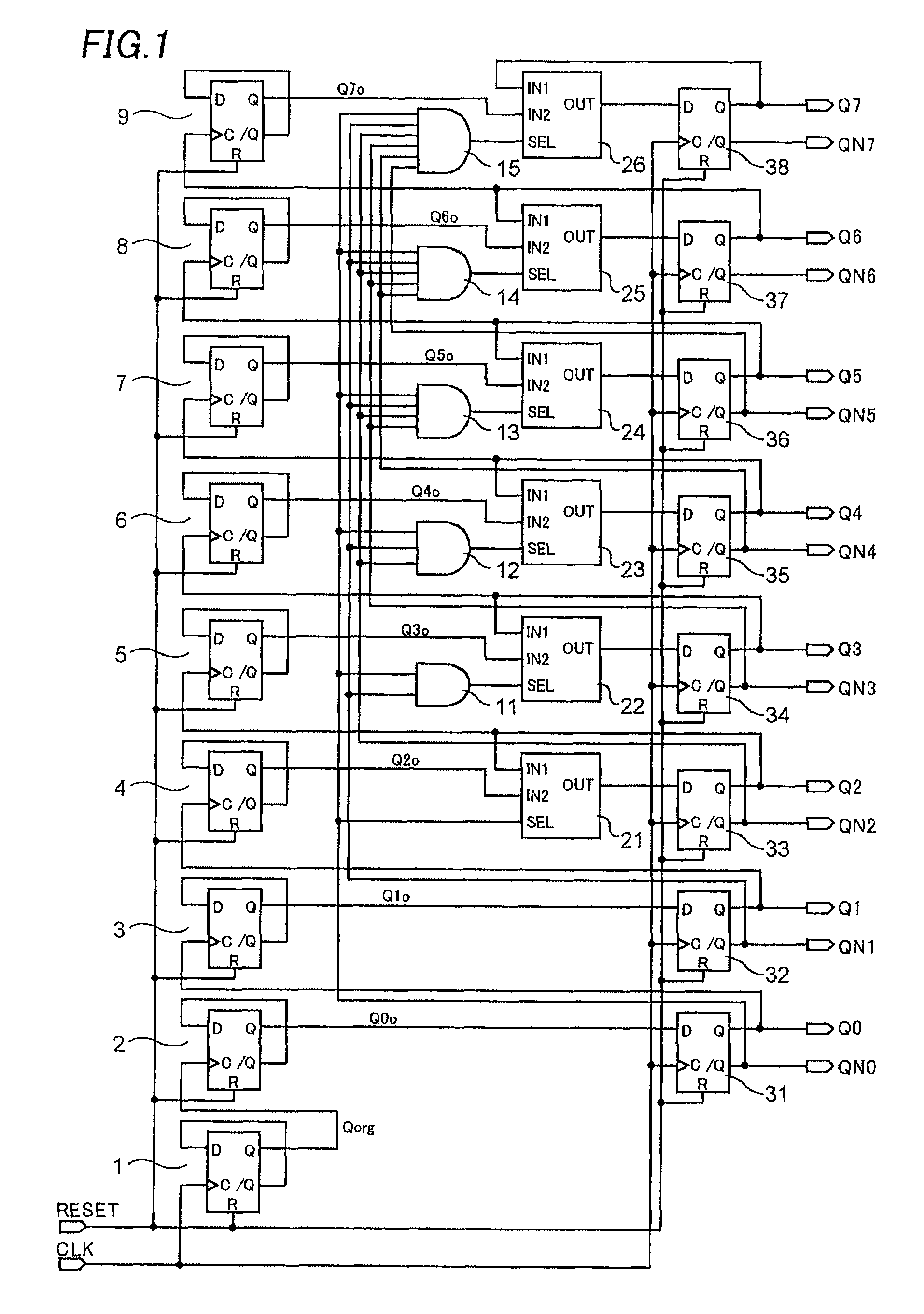 Gray code counter and display device therewith