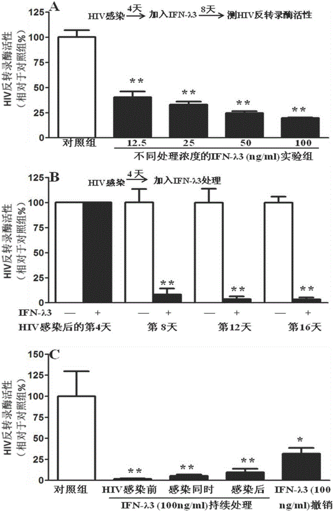 Application of IFN (Interferon)-lambda3 to preparation of medicine for preventing or treating acquired immunodeficiency syndrome