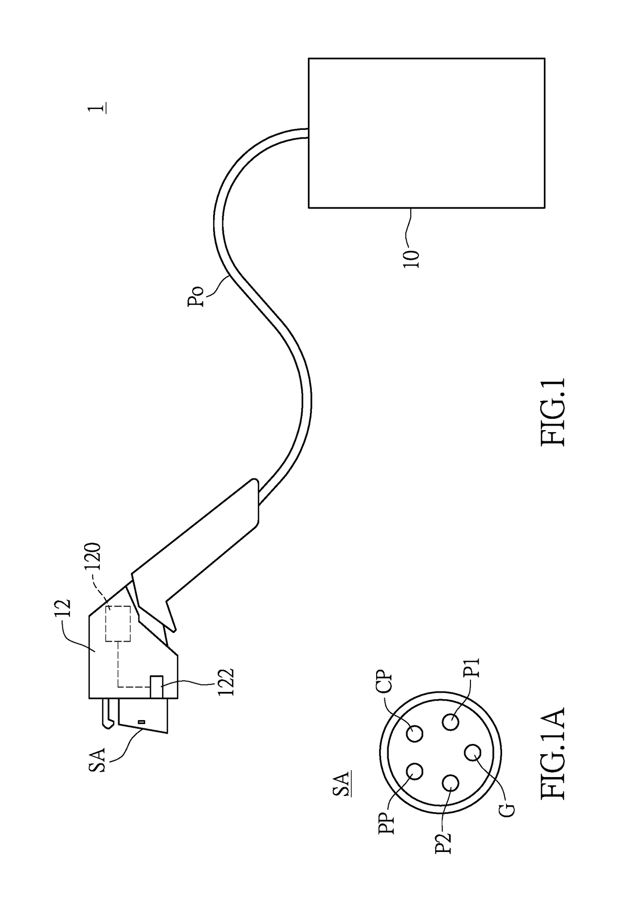 Charging apparatus with status indication