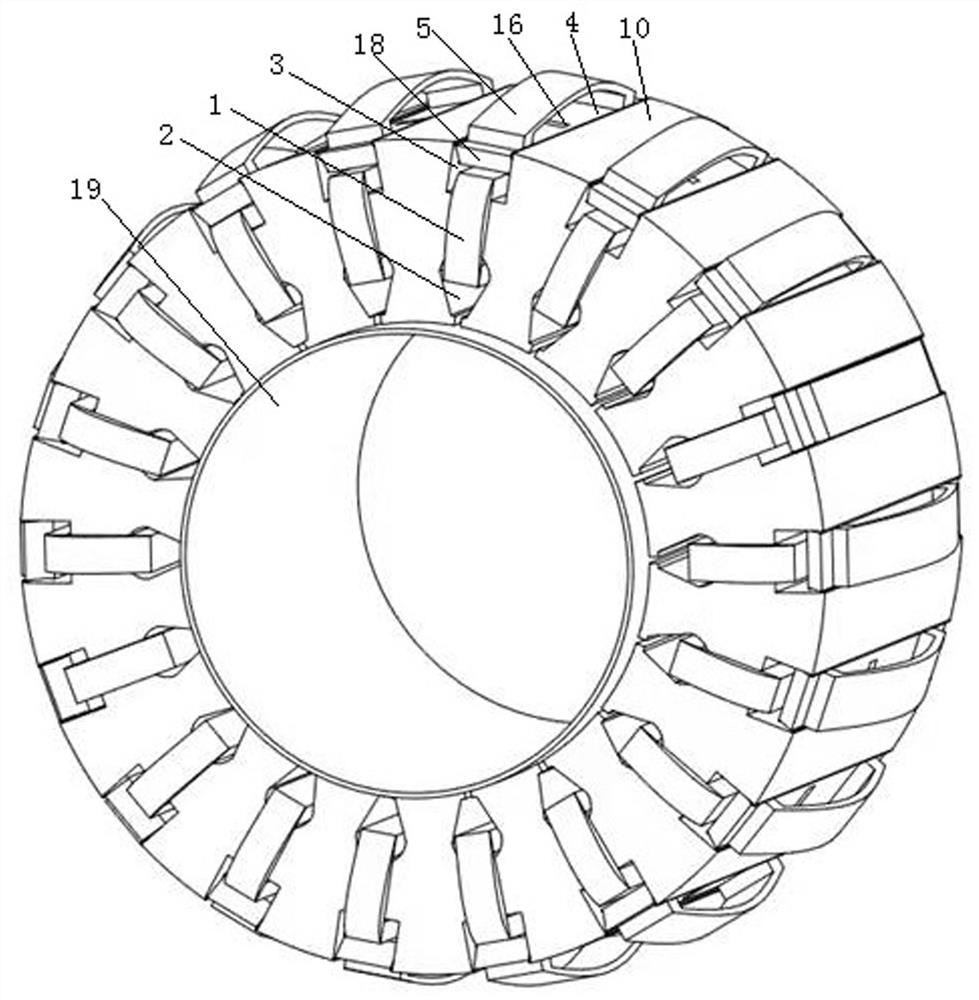 Liquid cooling impact arch-shaped magnetic flux adjusting device