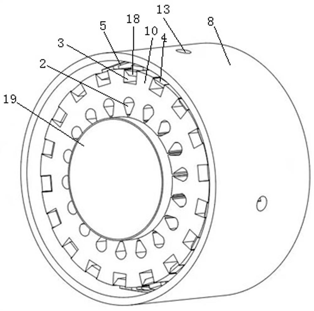 Liquid cooling impact arch-shaped magnetic flux adjusting device