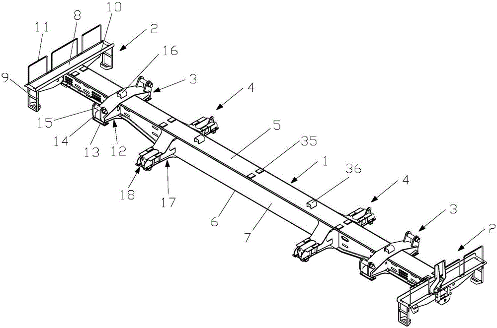 Railway self-dumping car chassis