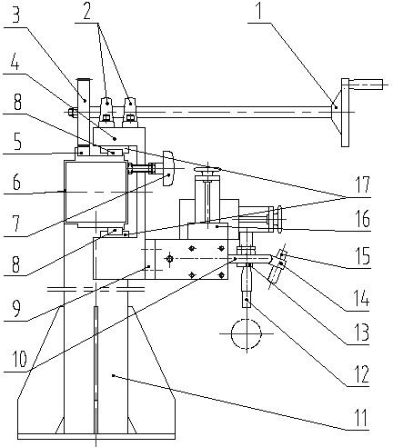 Longitudinal adjusting and auxiliary welding line alignment device for welding gun of special circumferential welding machine for automotive transmission shaft