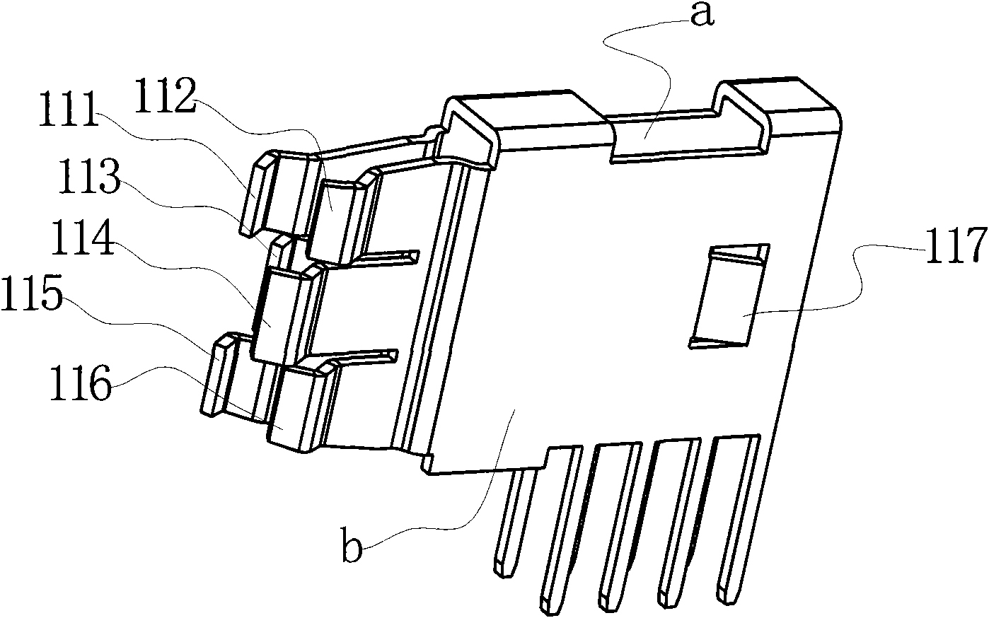 Irregularly-arrayed multiple-contact large-current elastic contact terminal