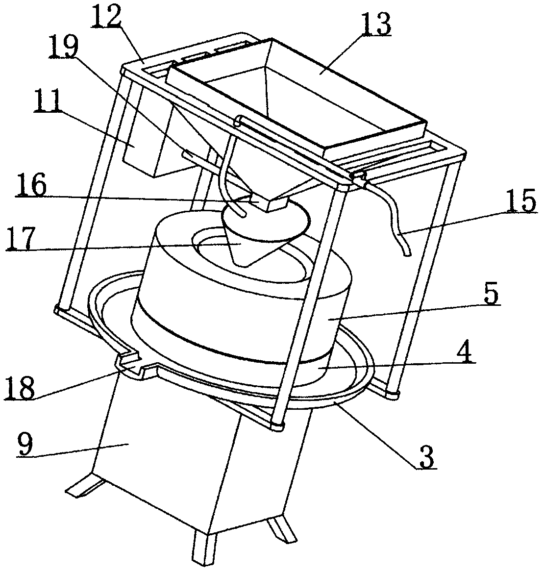 Automatic feeding type no-clean burrstone mill for soybeans, peanuts and rice