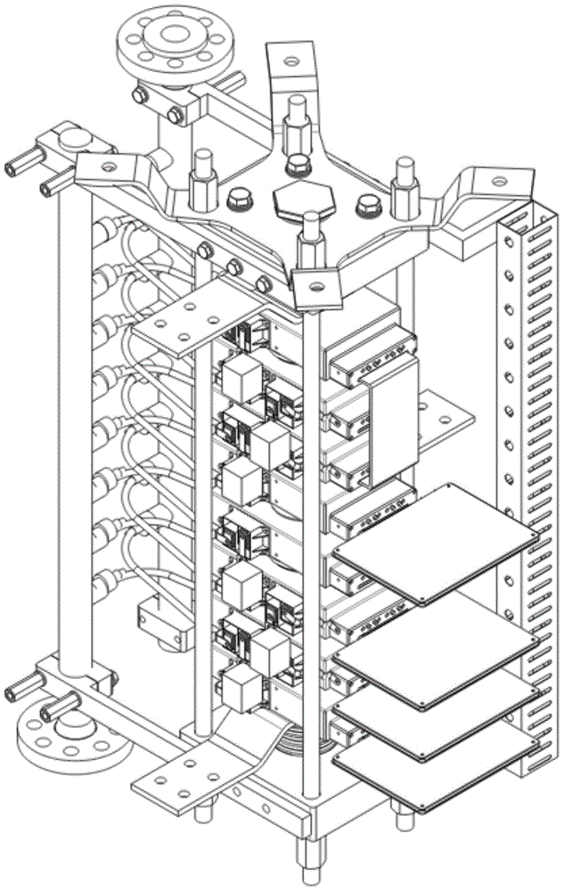 High-power crimping type IGBT encapsulation module fixture