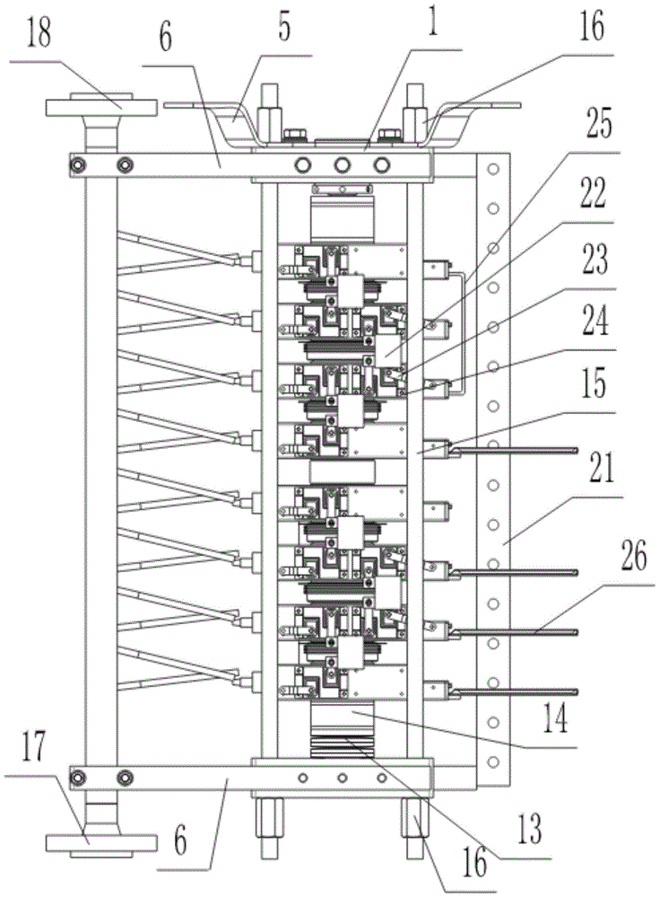 High-power crimping type IGBT encapsulation module fixture