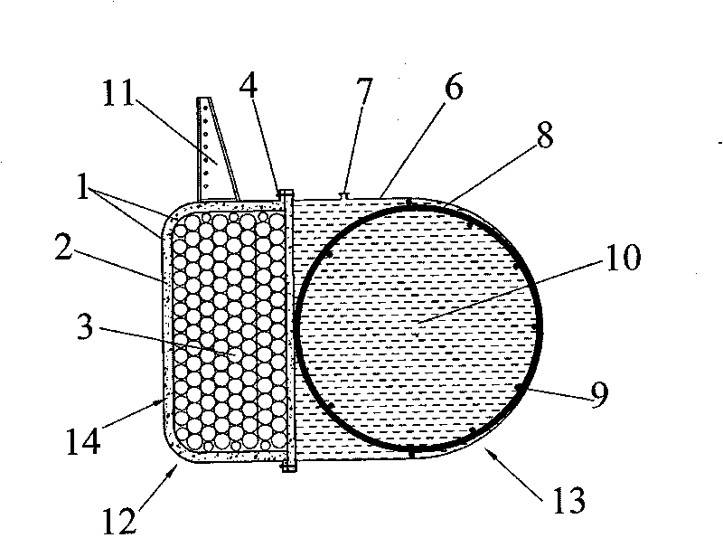 Self-floating composite material bridge pressurized-water anti-collision device