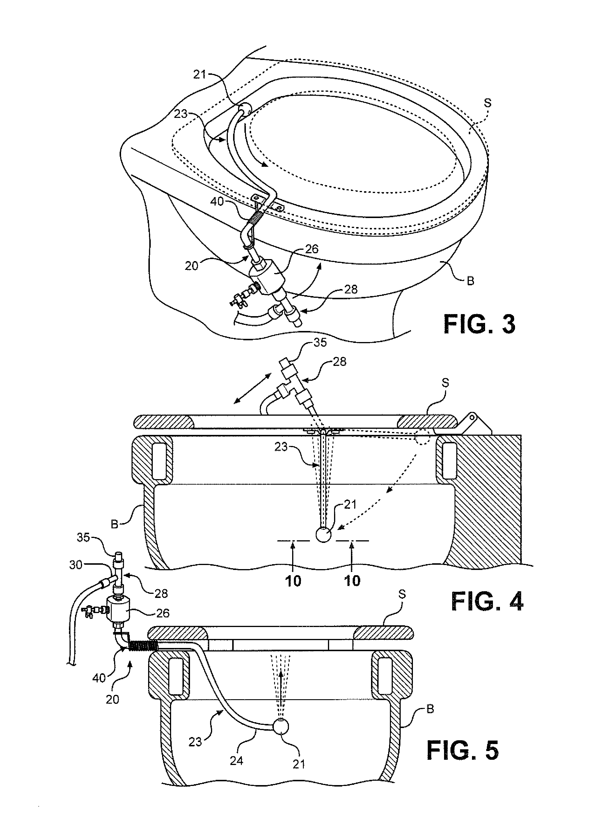 Perineal spray attachment for toilets