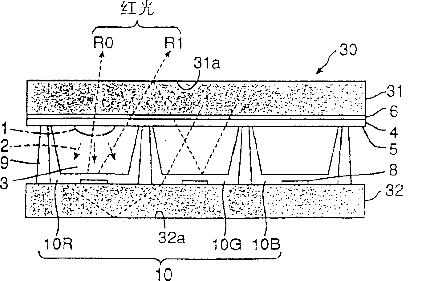 Luminescence display panel using discharge gas