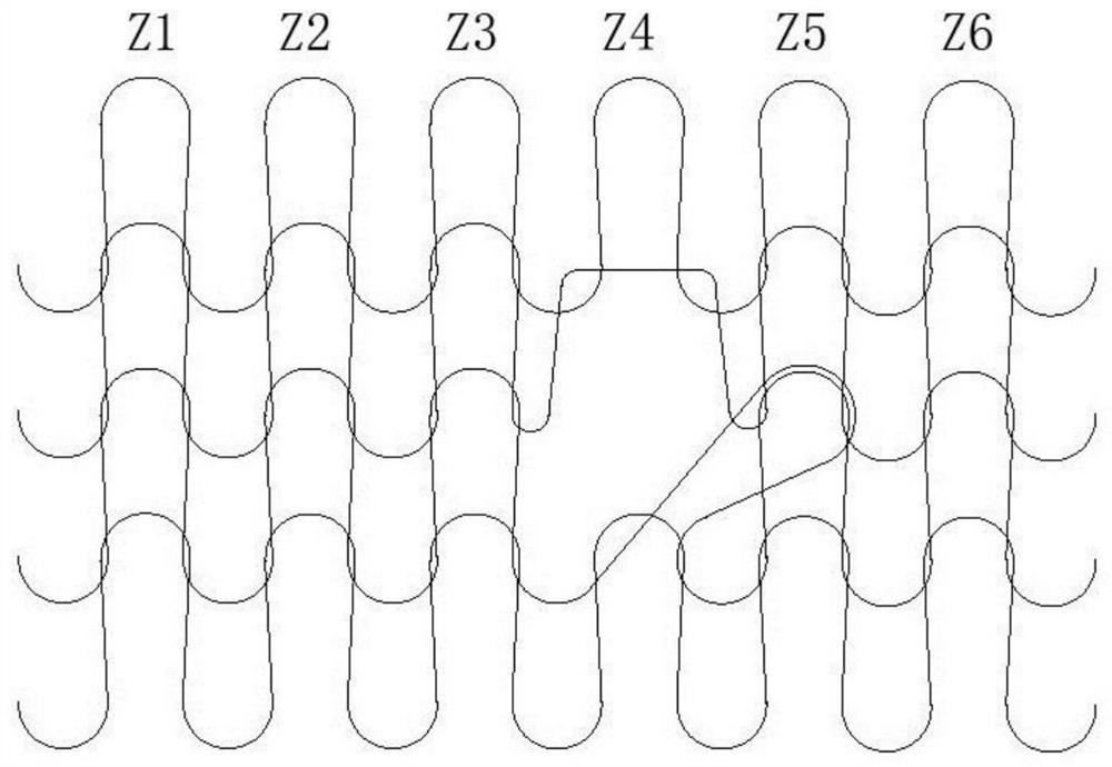 Vamp with meshes and knitting method used for knitting meshes by circular knitting machine