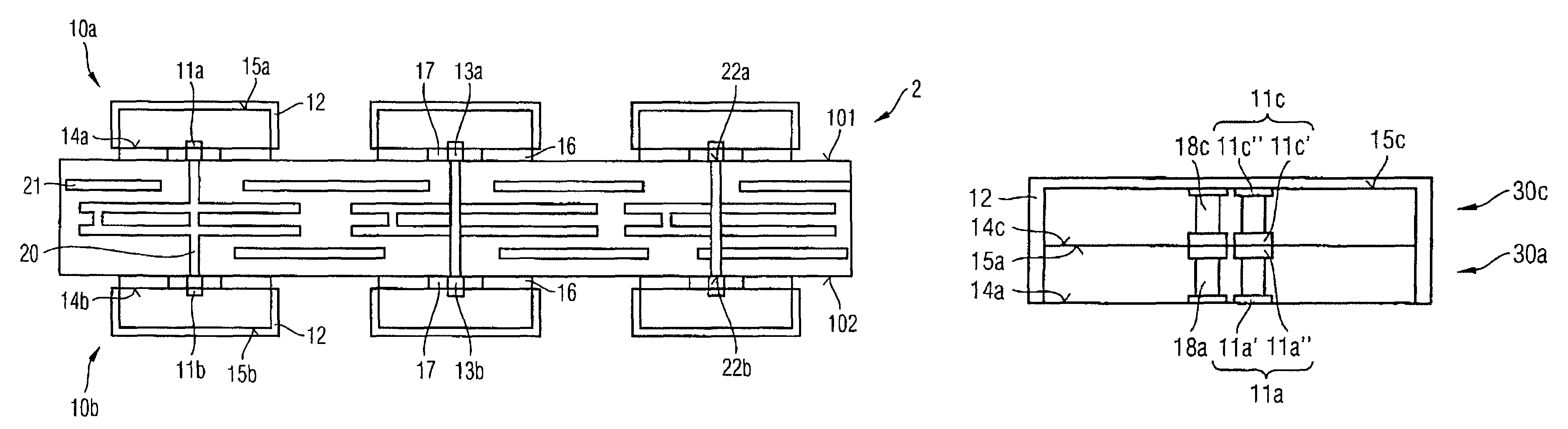 Semiconductor device with semiconductor components connected to one another