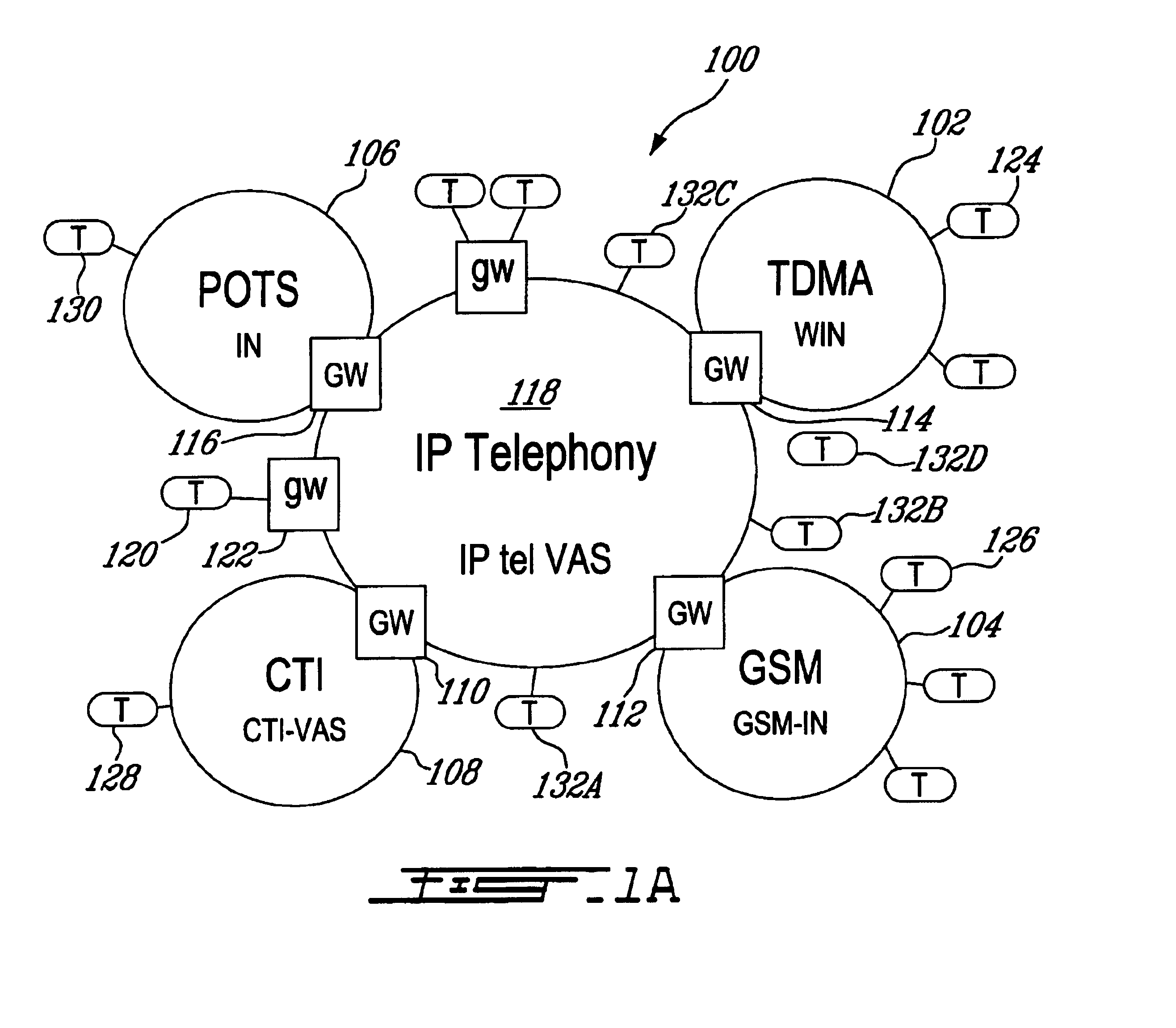 System and method for providing access to service nodes from entities disposed in an integrated telecommunications network