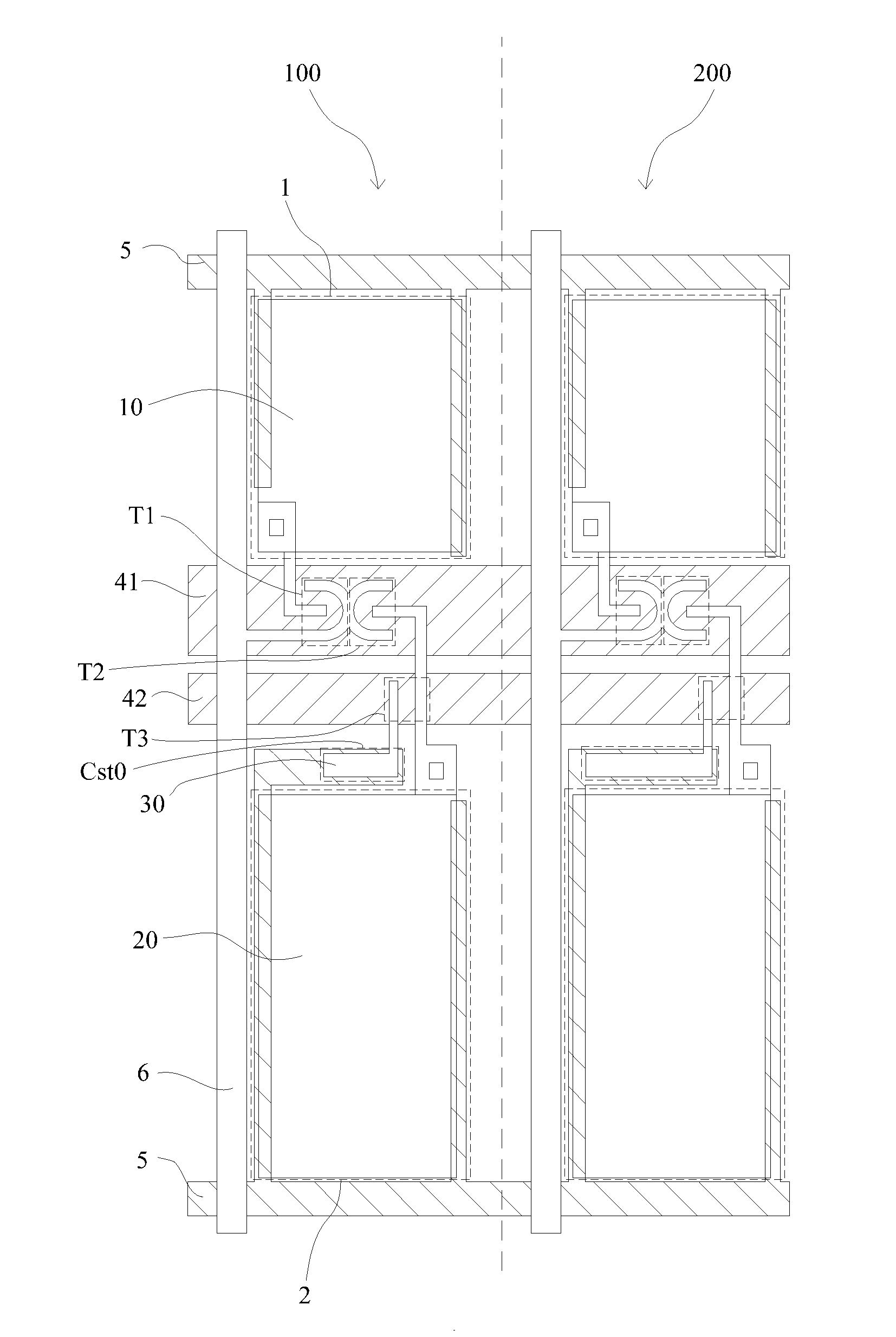 Array substrate and curved display device