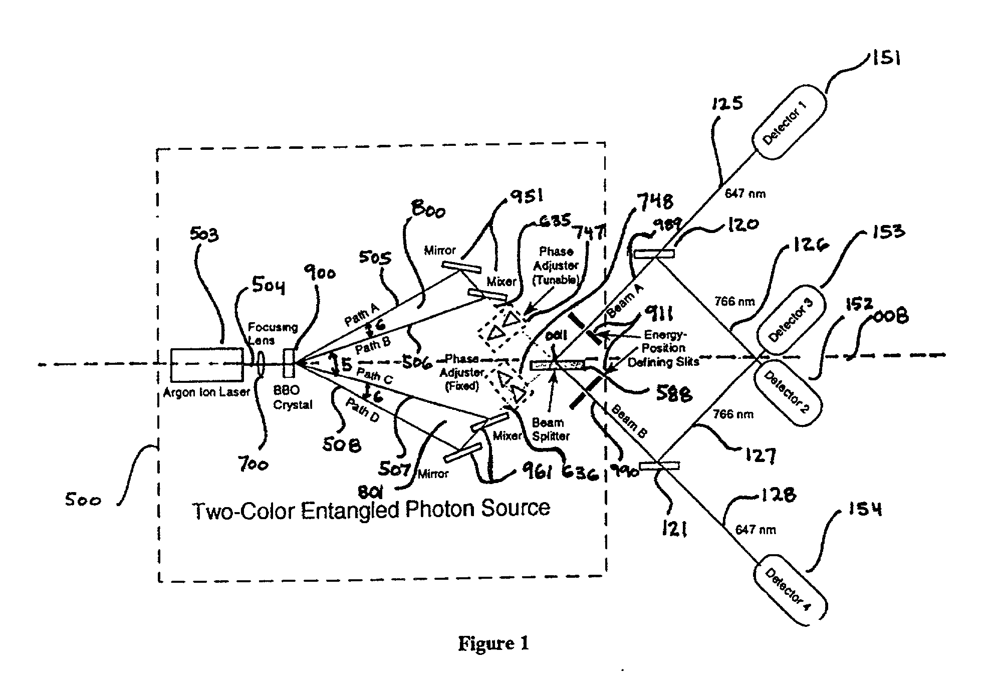 Optical microscope using an interferometric source of two-color, two-beam entangled photons