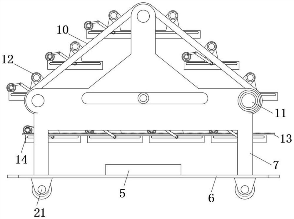 Agricultural grain airing device based on airing and raking assemblies