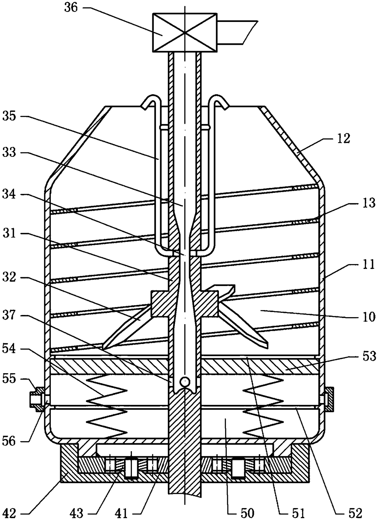 Foamed concrete stirring device