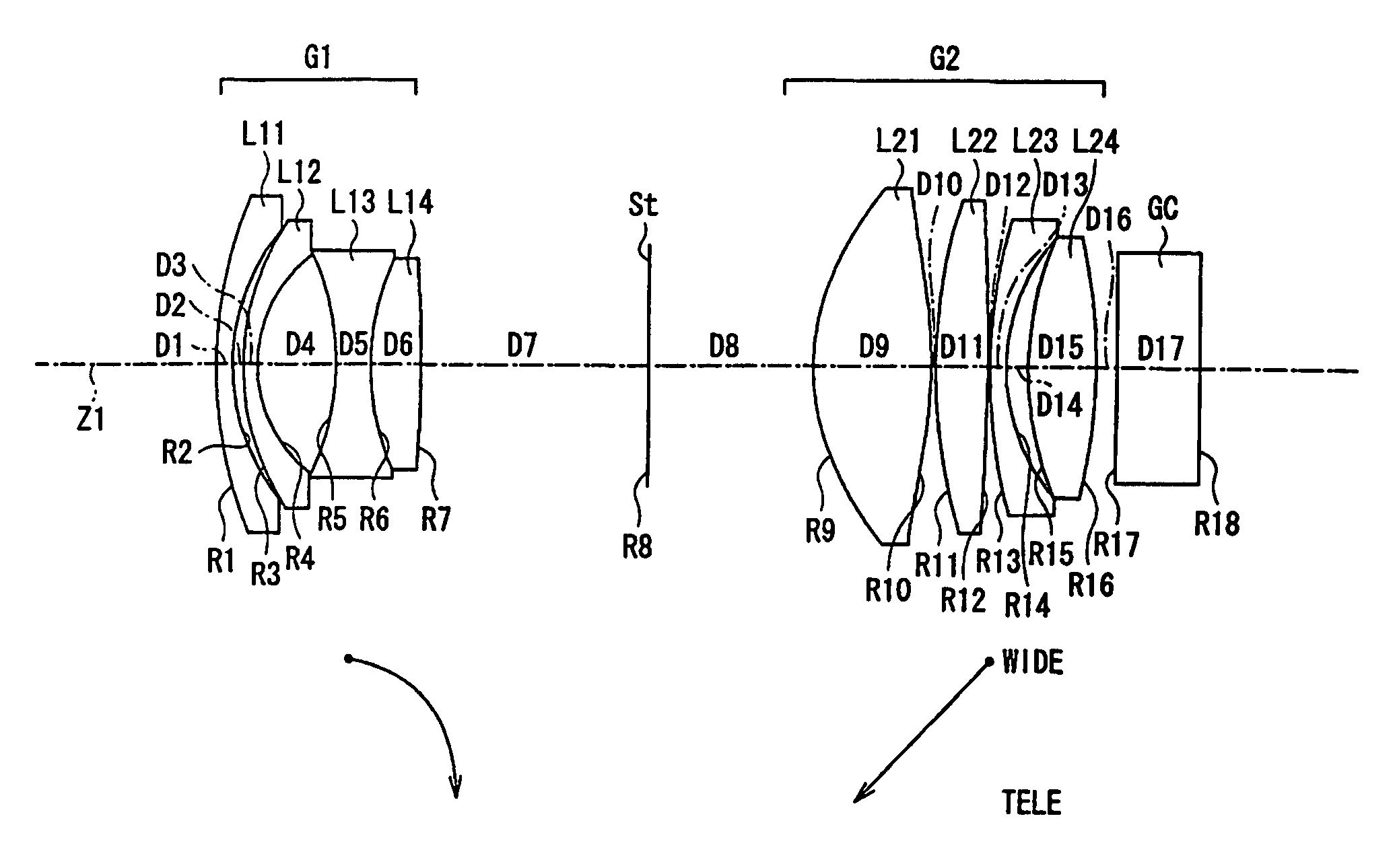 Two-group zoom lens