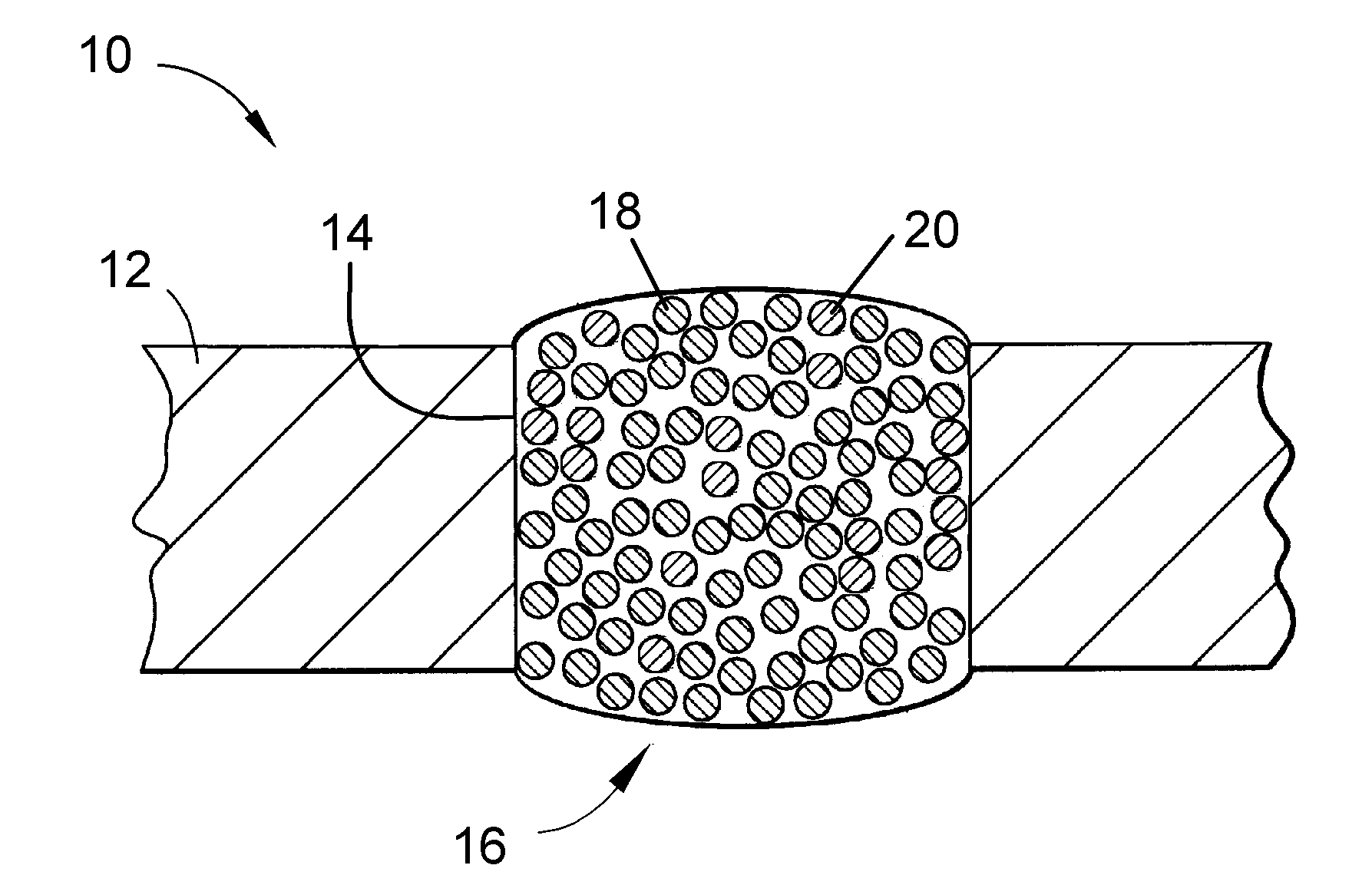 Process of filling openings in a component