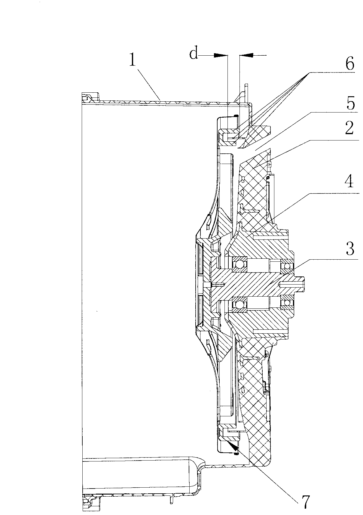 An inner and outer drum structure of a washing machine with drying function