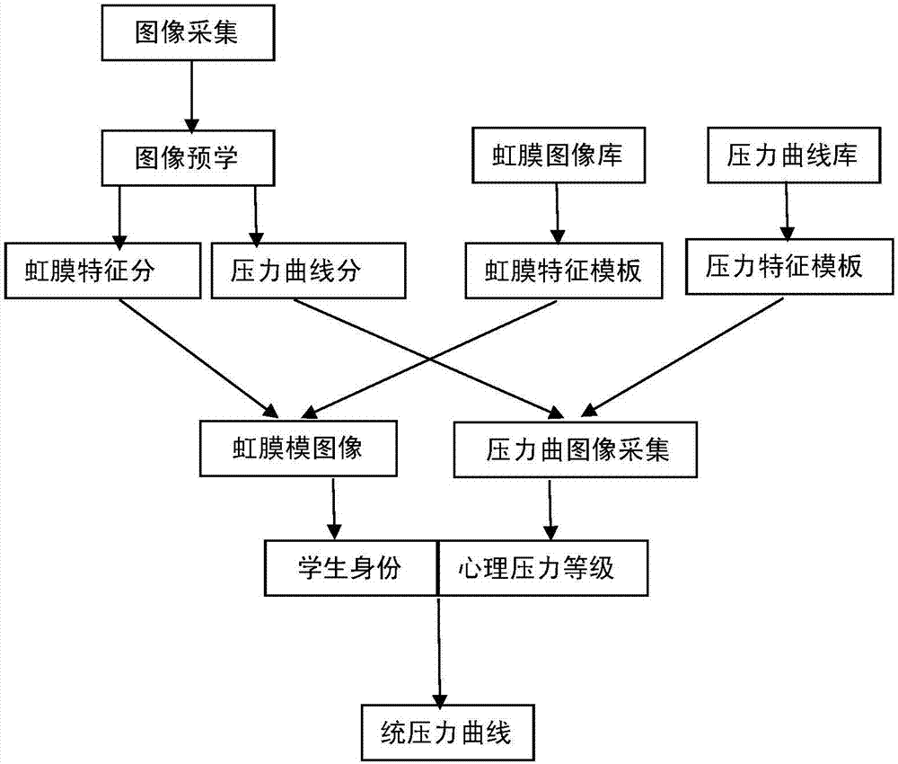 Method for building middle school student mental stress detection system based on iris detection technology