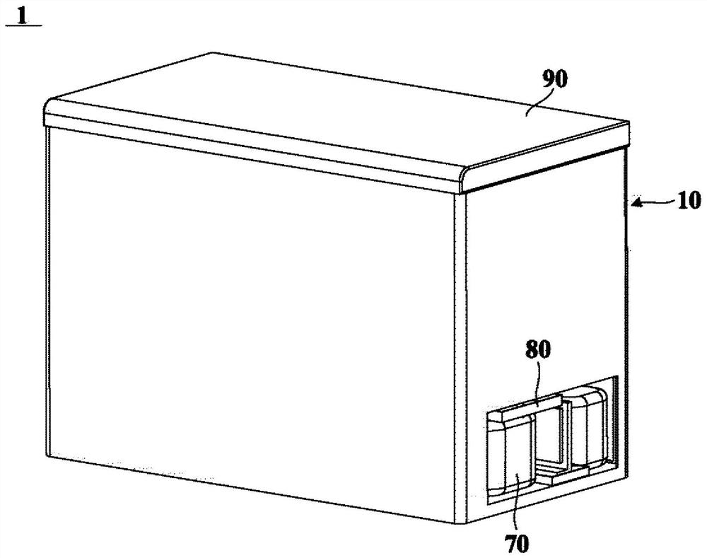 Airflow dehumidification module for refrigerating and freezing devices and refrigerating and freezing devices