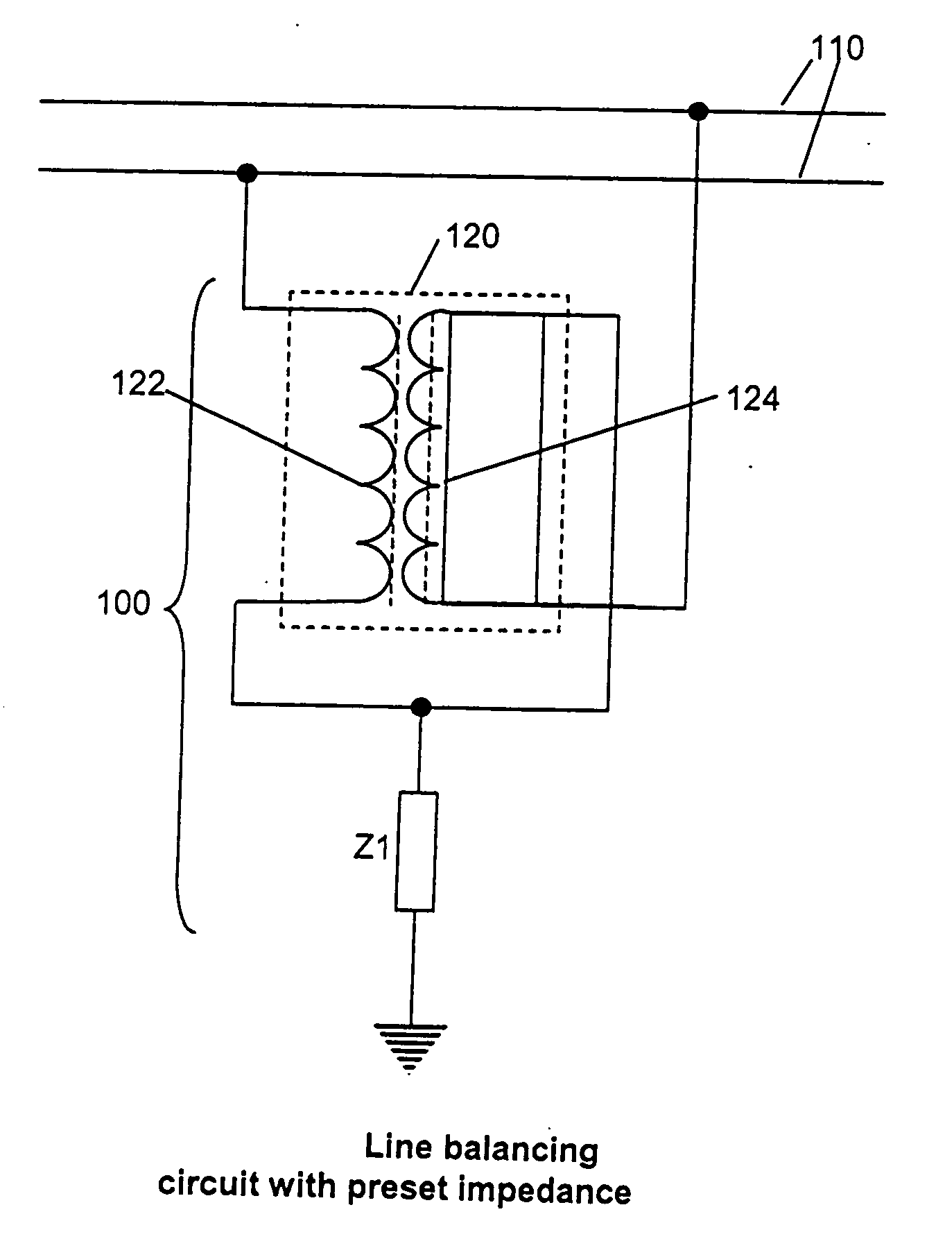 Reduction of noise in a metallic conductor signal pair using controlled line balancing and common mode impedance reduction