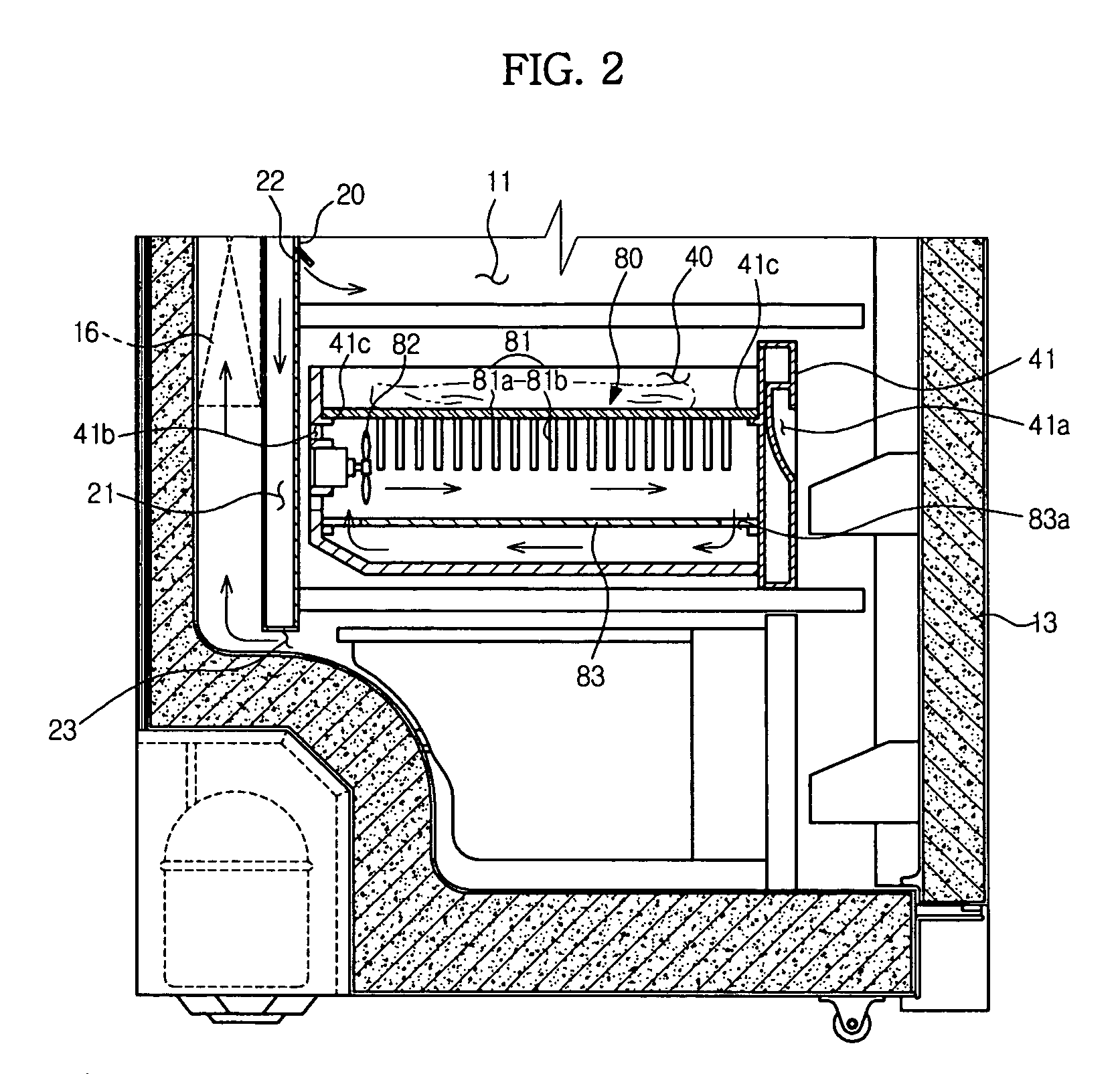 Food heat-exchange device and refrigerator having the same