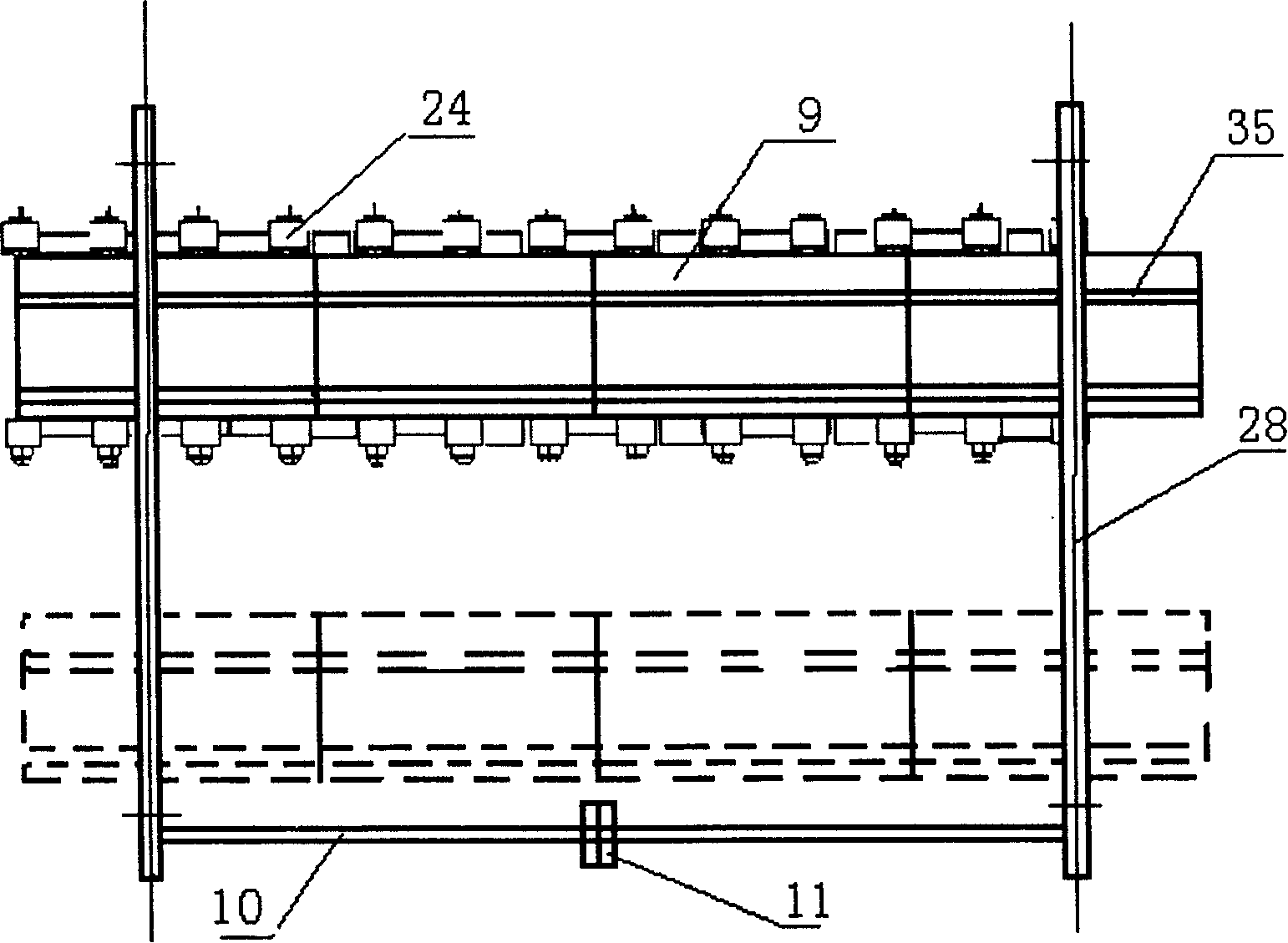 Complete stroke thermal insulating cover for continuous casting conveying roller way