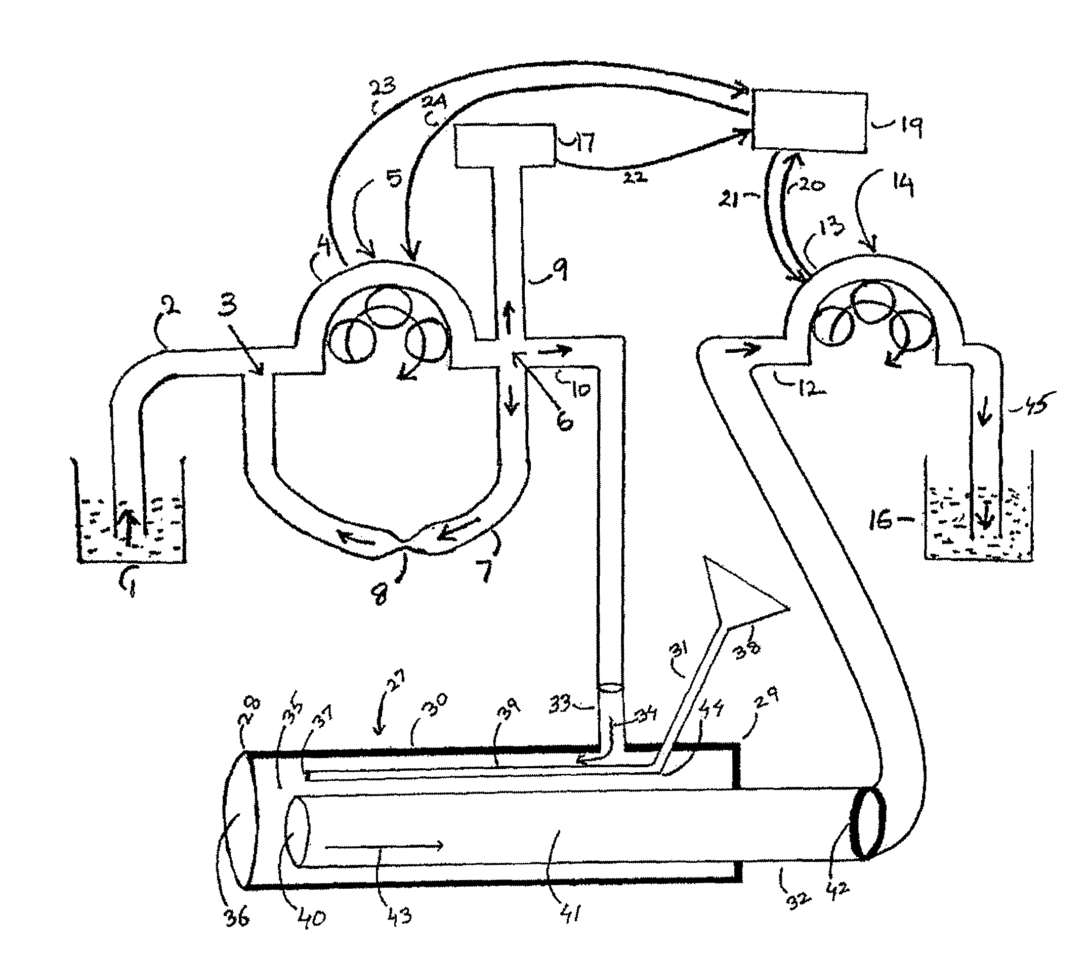 System for evacuating detached tissue in continuous flow irrigation endoscopic procedures