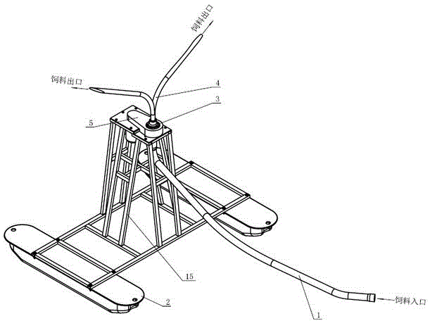 Pontoon-type powered rotary feed spreader