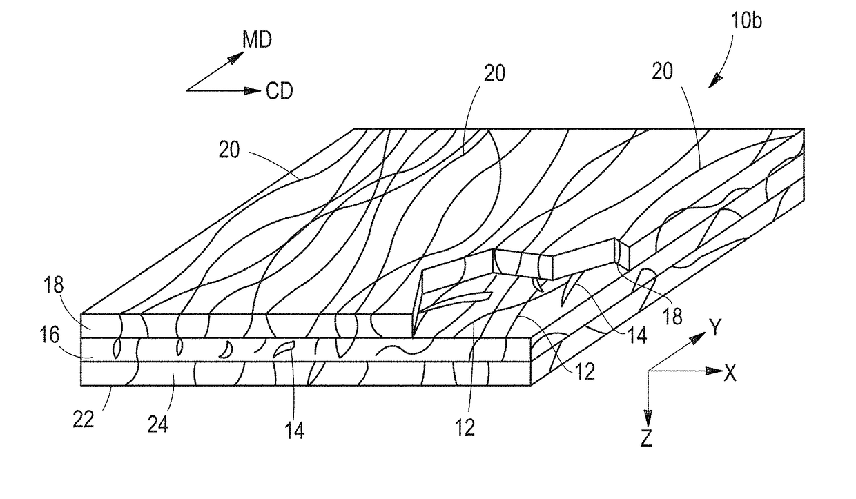 Enhanced co-formed/meltspun fibrous web structure