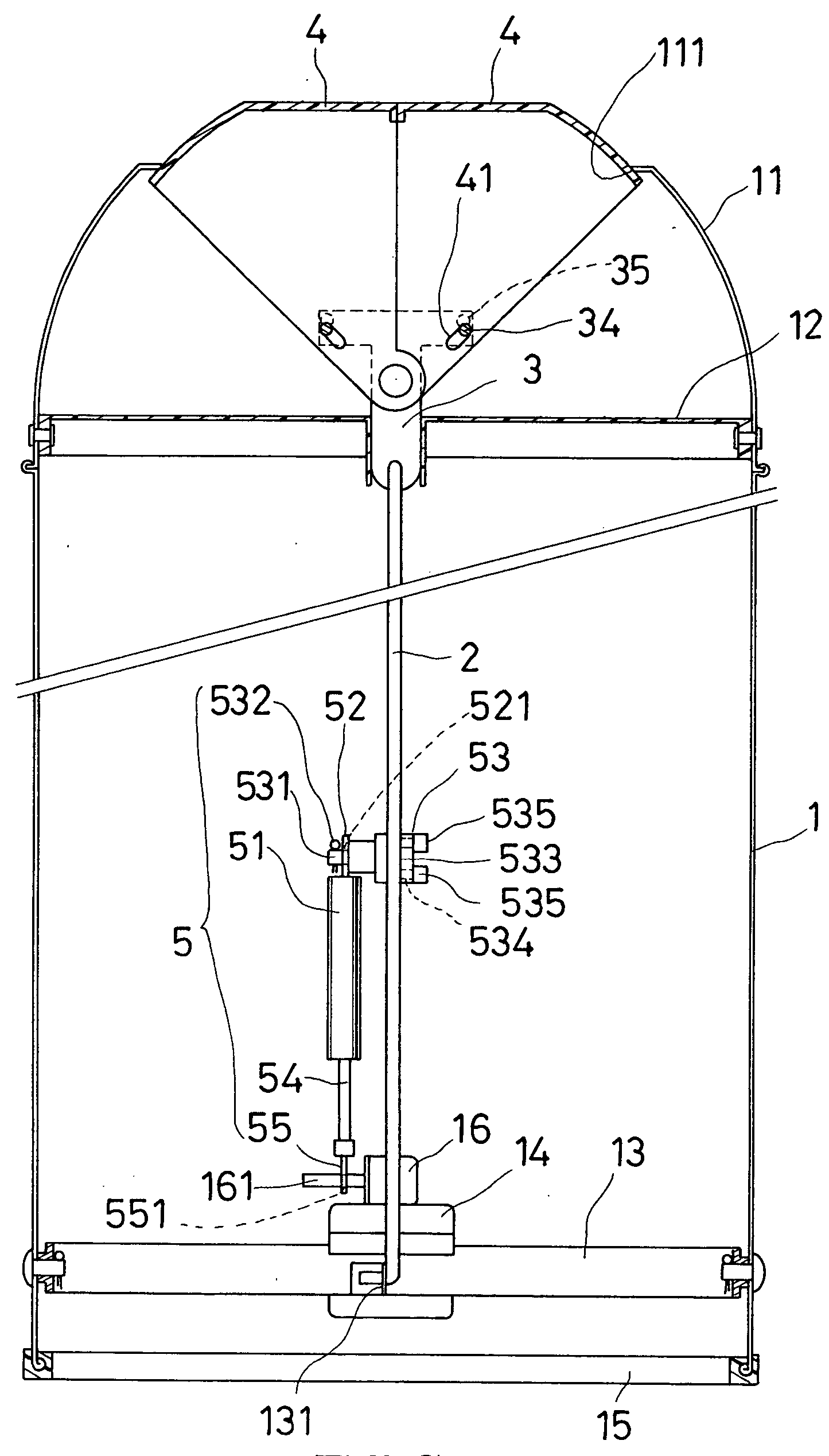 Garbage can with a pair of top shutters openable with a pedal