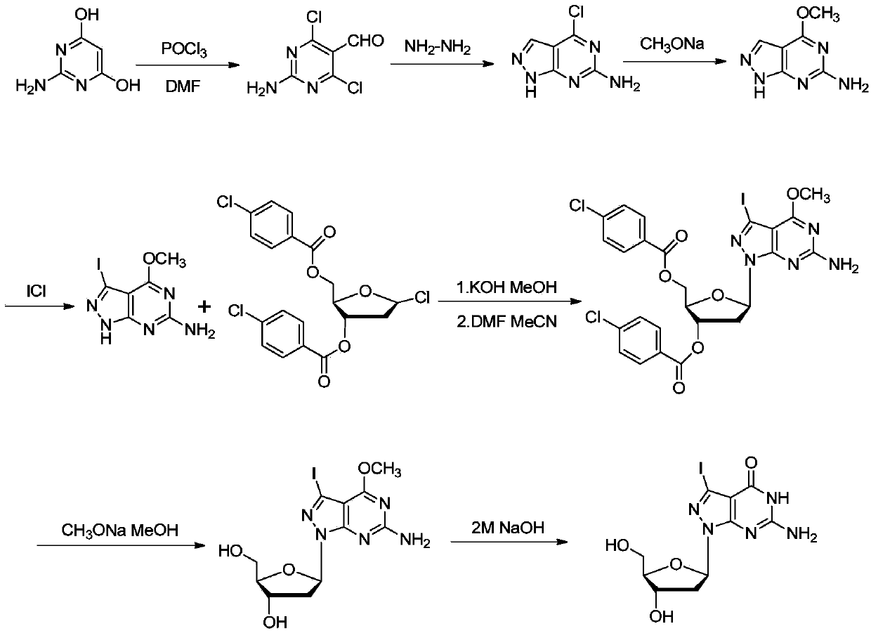 Hybrid azaguanosine as well as synthesis method and application thereof in DNA sequencing