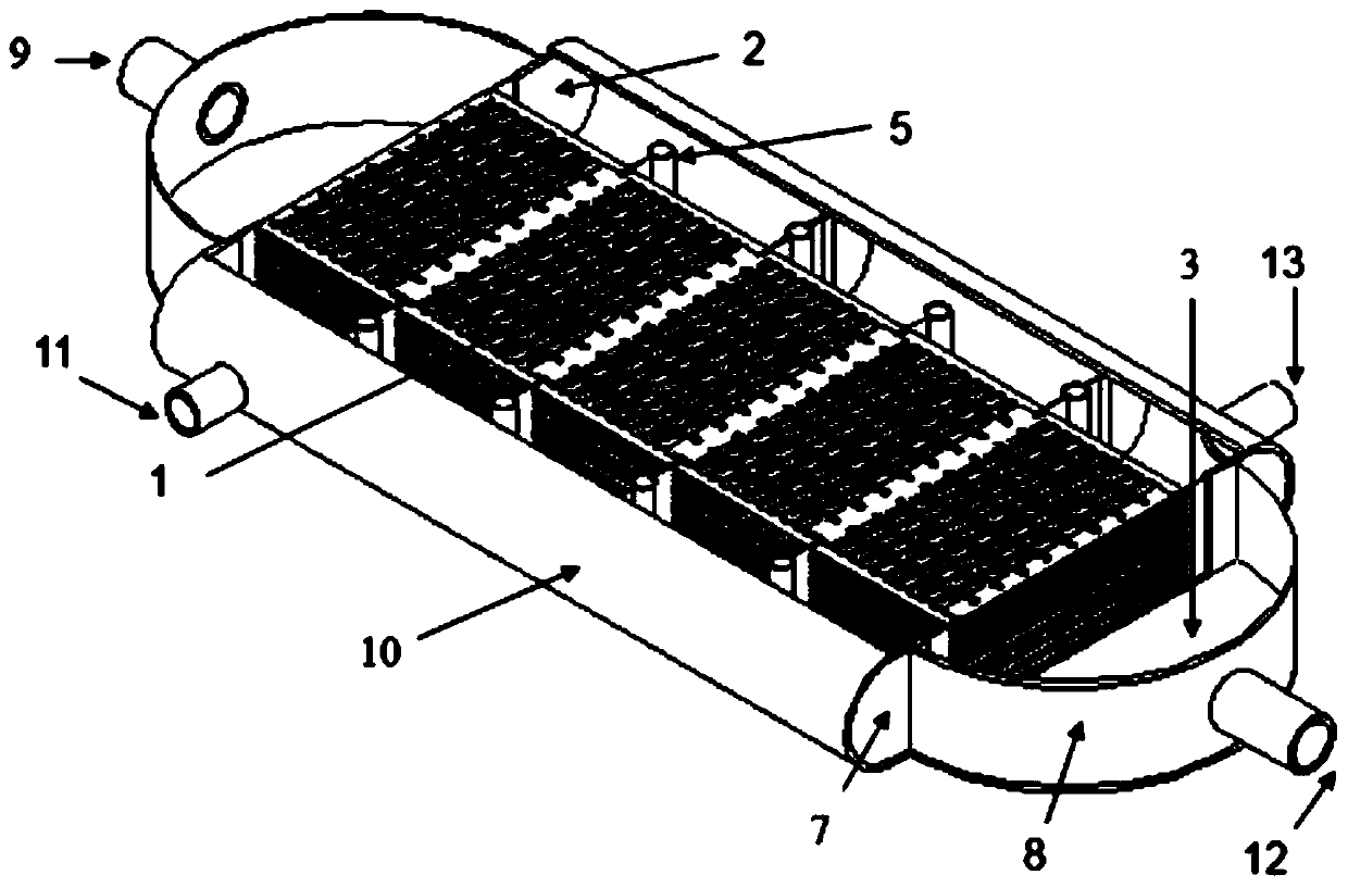 Wide-channel plate type heat exchanger and heat exchanger particle swarm optimization structure design method