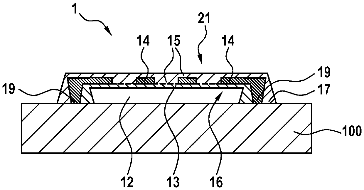 Method for producing a flow sensor based on a thin film, and such a flow sensor