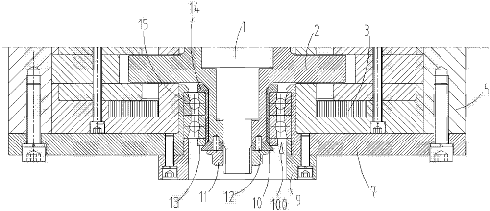 Mounting structure applying pretightening force on magnetic suspension motor protection bearing