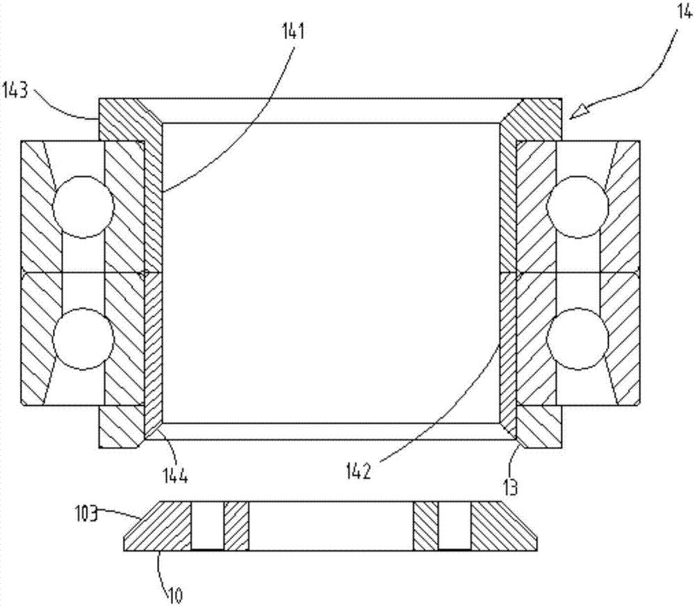 Mounting structure applying pretightening force on magnetic suspension motor protection bearing