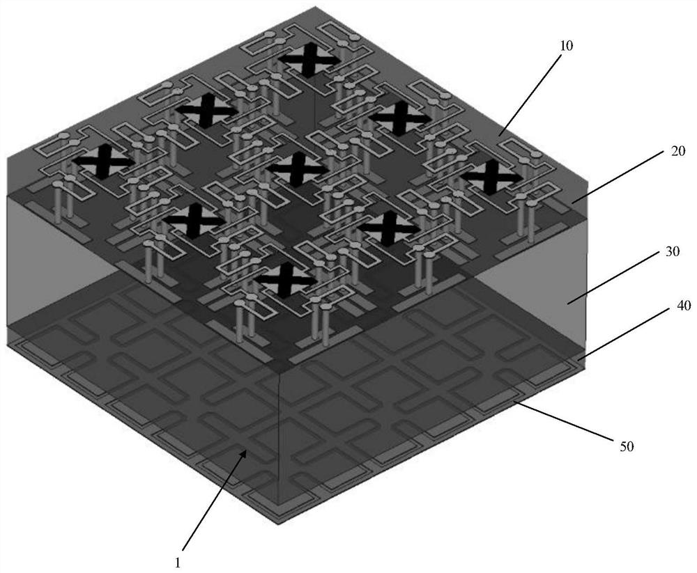 Super-miniaturized 2.5-dimensional absorption and transmission integrated frequency-selective wave absorber