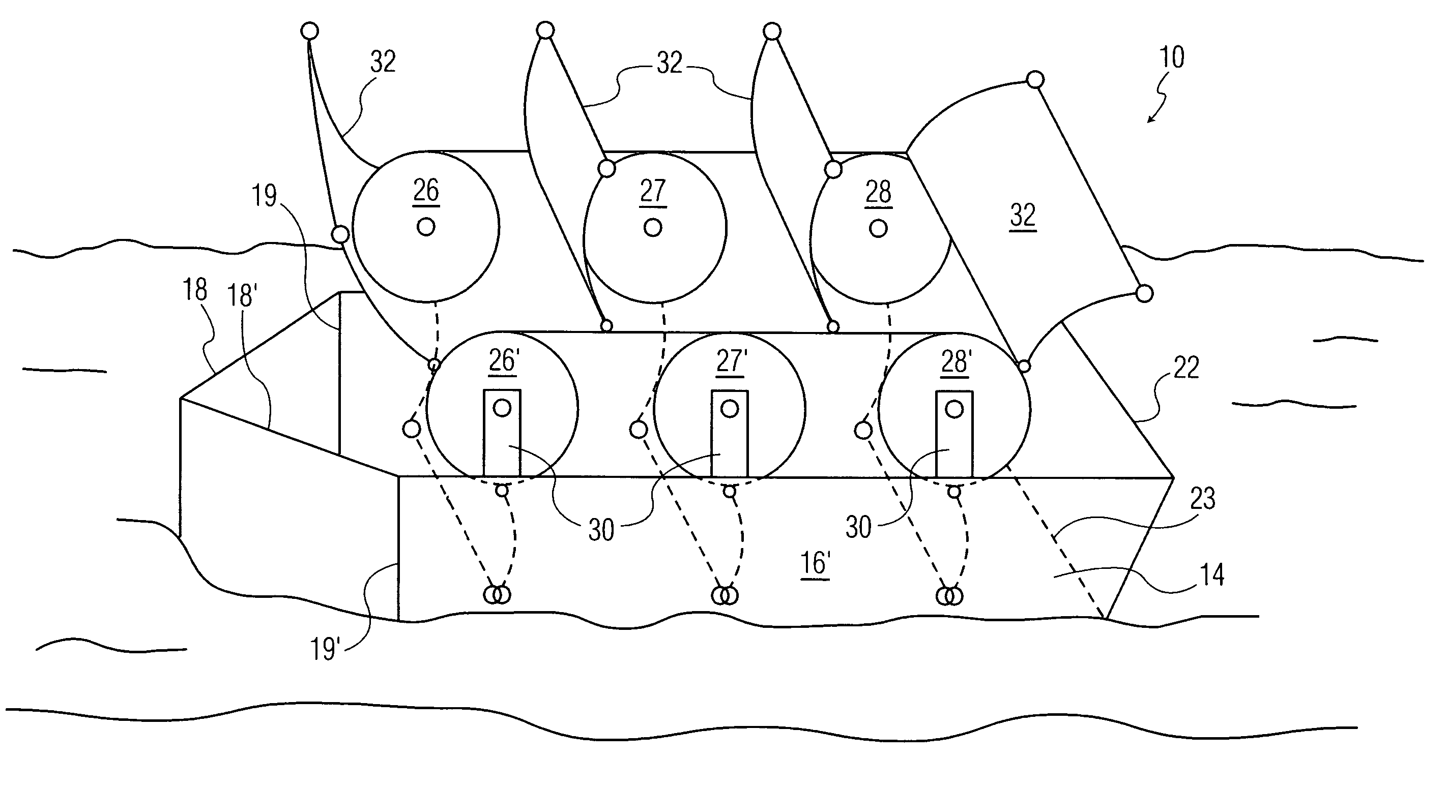 Method and apparatus for retrieving energy from a flowing stream of water