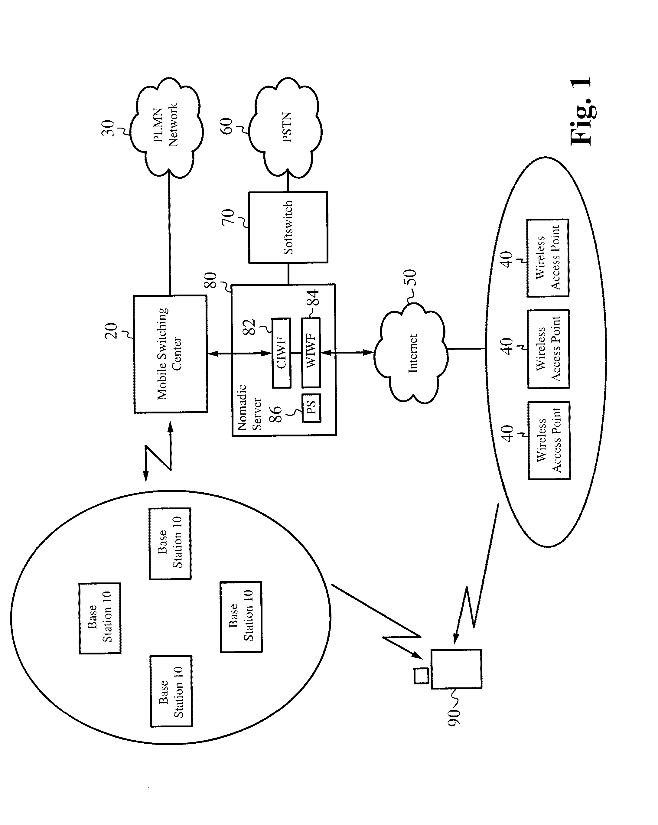 Mobile telephone VOIP/cellular seamless roaming switching controller