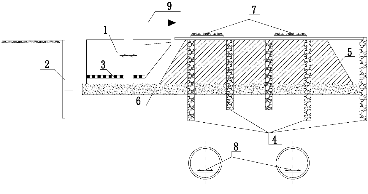 Jacking construction method for city road frame bridge upper-penetrating operation subway and lower-penetrating operation railway