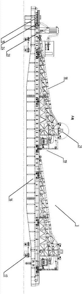 Tire type tail car conveying ship loader